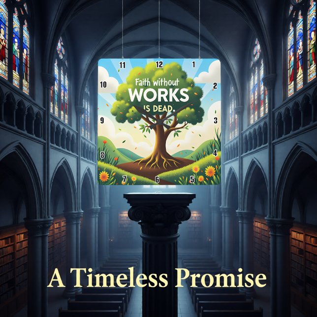 Relógio Quadrado Fé sem OBRAS É MORTO (Criador carregado)