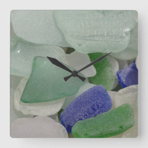 Relógio Quadrado Feche o vidro da praia, Alaska