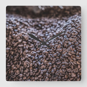 Relógio Quadrado Feijões de café