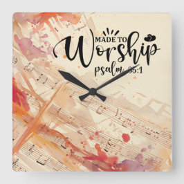 Relógio Quadrado Feita com uma citação cristã inspiracional Culto