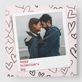 Relógio Quadrado Feliz Dia dos Namorados Foto Romântica Na moda