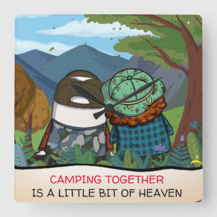 Relógio Quadrado Feliz Modelo do Camper Life Cote Montanha Vista