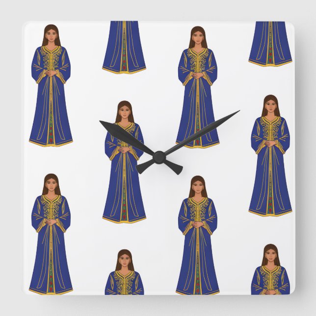 Relógio Quadrado Femme marocaine en Motif Caftan (Frente)