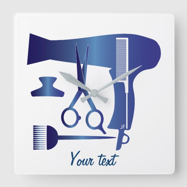 Relógio Quadrado Ferramentas dos penteados (Frente)