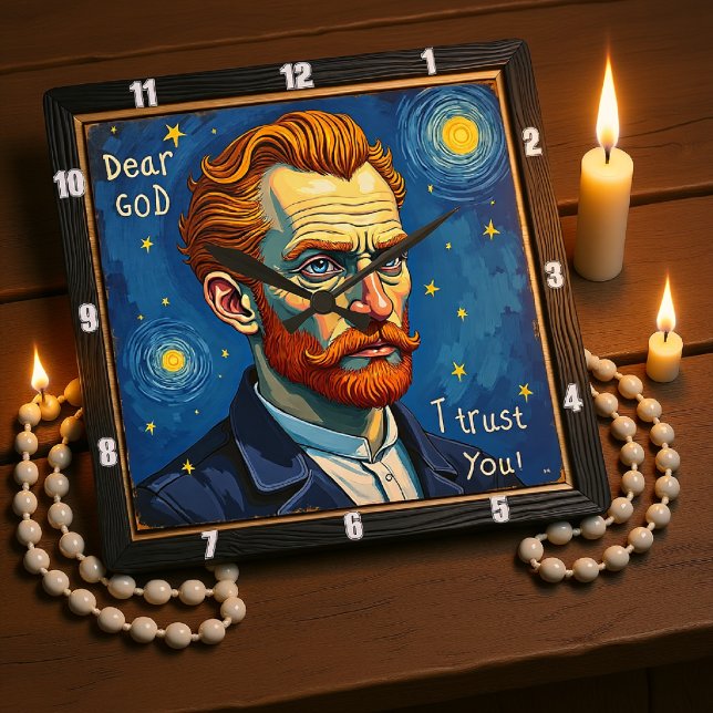Relógio Quadrado ferrugem na Arte Noturna Celestial (Criador carregado)
