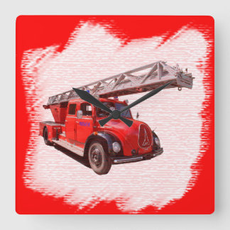 Relógio Quadrado Feuerwehr-Drehleiterwagen