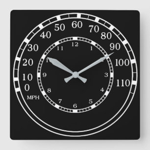 Relógio Quadrado Figuras Figaro Car Black Speedometer Clock