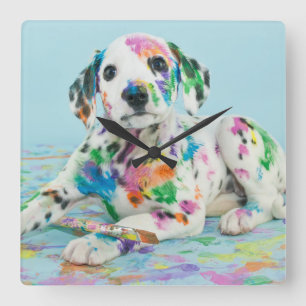 Relógio Quadrado Filhote de cachorro Dalmatian