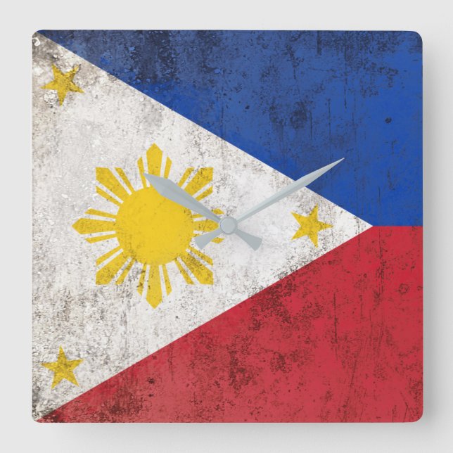 Relógio Quadrado Filipinas (Frente)