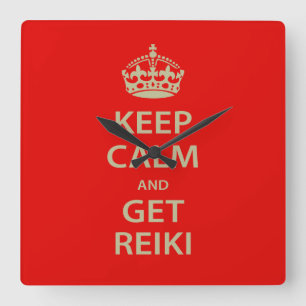 Relógio Quadrado Fique calmo e pegue o Reiki
