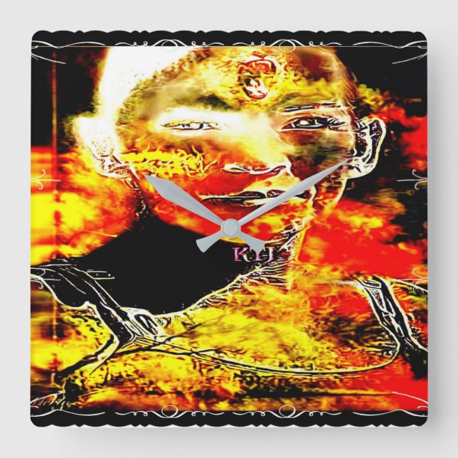 Relógio Quadrado Fire Candy 01 (Frente)