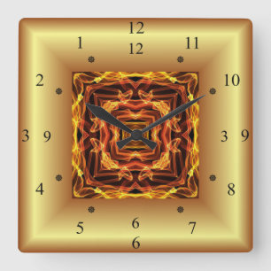 Relógio Quadrado Fire Maze ~ Time Machine ~ Out Of The Crucible ~ 