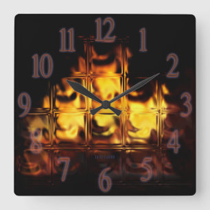 Relógio Quadrado FireGlass