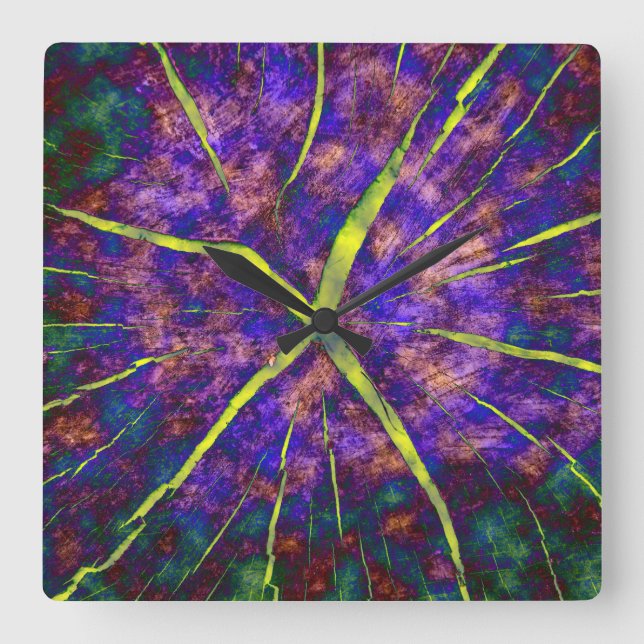 Relógio Quadrado Fissuras no tempo (Frente)