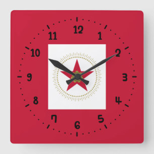 Relógio Quadrado Flag of Birmingham, Alabama Square Wall Clock
