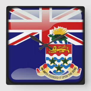 Relógio Quadrado Flag of Cayman Islândia