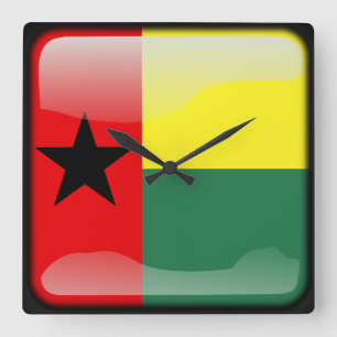 Relógio Quadrado Flag of Guinea-Bissau