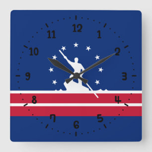 Relógio Quadrado Flag of Richmond, Virginia Square Wall Clock