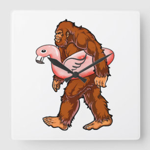 Relógio Quadrado Flamingo Bigfoot