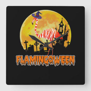 Relógio Quadrado Flamingo Flamingobetween Funny Witness Halloween