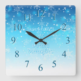 Relógio Quadrado Flocos de neve