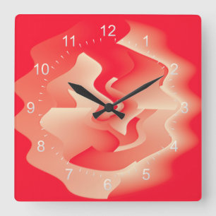 Relógio Quadrado flor de coral