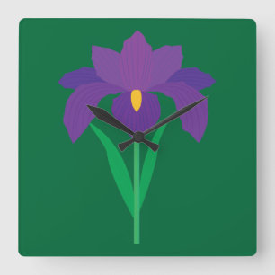 Relógio Quadrado Flor de Íris