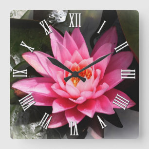 Relógio Quadrado Flor de Lotus floresce, paz interior, meditação