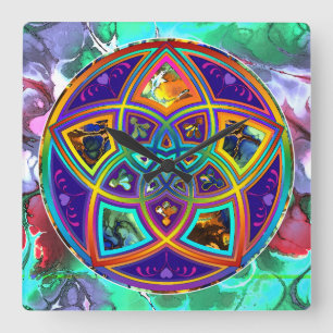 Relógio Quadrado Flor de Vênus do Amor fineART Poder da Flor / Quad