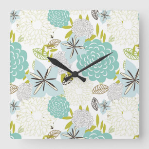 Relógio Quadrado Floral background 5