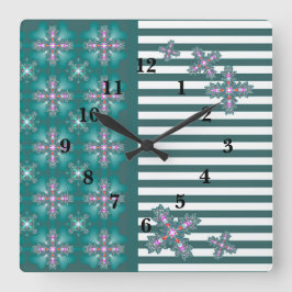 Relógio Quadrado Flores de Artdeco no Estilo Retroativo