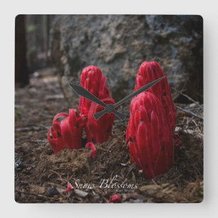 Relógio Quadrado Flores de Neve