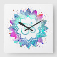 *~* Flower Lotus OM - Símbolo de AUM Watercolor Ma
