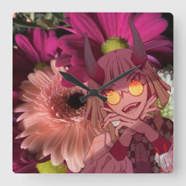 Relógio Quadrado Flowers, anime,