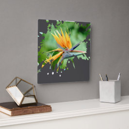 Relógio Quadrado Flowery Splatter