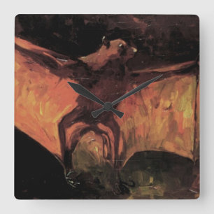 Relógio Quadrado Flying Fox Bat por Vincent van Gogh