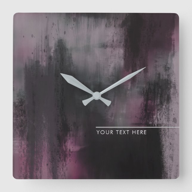 Relógio Quadrado Fochsia Moderna Abstrato (Frente)