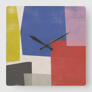 Relógio Quadrado Foolscap - Modern Colorblocks