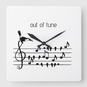 Relógio Quadrado Fora de Tono, Tucano & Pássaros Cantores Equipe Mu