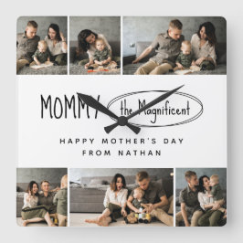 Relógio Quadrado Foto da família de Dias de as mães personalizados