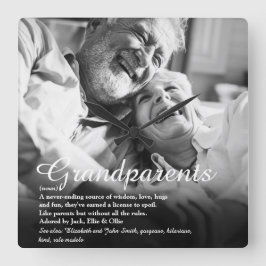 Relógio Quadrado Foto de Definição de Avós com Diversão Moderna