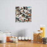 Relógio Quadrado Foto de Instantâneos Vintage<br><div class="desc">Personalize com suas fotos do Instagram ou outras fotos pequenas e organize/recorte dentro de quadros ou mova-os onde quiser. A cor de fundo é personalizável.</div>