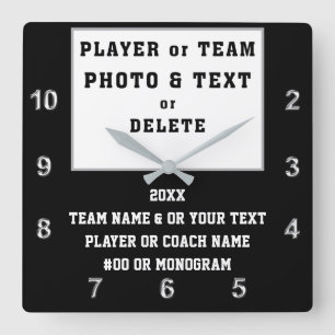 Relógio Quadrado Foto, Fim das Ofertas, Branco Preto, Qualquer Cor