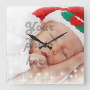 Relógio Quadrado Foto personalizada