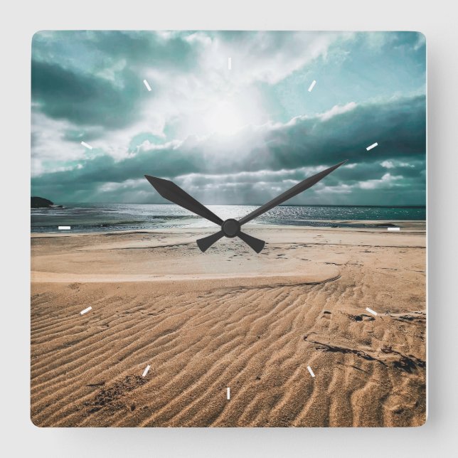 Relógio Quadrado Foto personalizada (Frente)