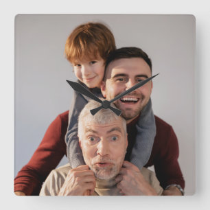Relógio Quadrado Foto Personalizada 10,75" Acrílico