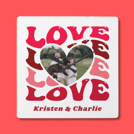 Relógio Quadrado Foto personalizada do Casal Dia de os namorados Lo