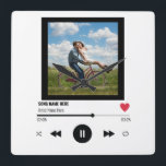 Relógio Quadrado Foto personalizada lança música de presente exclus<br><div class="desc">Foto personalizada lança música de presente exclusiva nossa música</div>