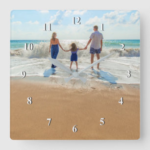 Relógio Quadrado Foto personalizada - seu próprio Design - Adicion