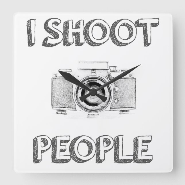 Relógio Quadrado fotografar fotógrafo de fotografia de texto engraç (Frente)